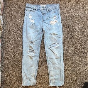Free People Sky Blue Distressed Skinny Jeans